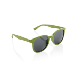Gafas solares retro de fibra de paja de trigo y protección UV400 color verde