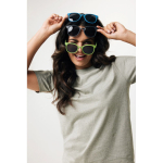 Gafas solares retro de fibra de paja de trigo y protección UV400 color verde segunda vista con modelo