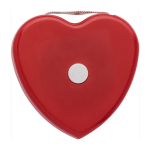 Cinta métrica de plástico en forma de corazón con botón de freno 1.5M color rojo primera vista