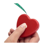 Cinta métrica de plástico en forma de corazón con botón de freno 1.5M color rojo tercera vista