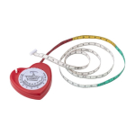 Cinta métrica de plástico en forma de corazón con botón de freno 1.5M color rojo cuarta vista