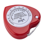 Cinta métrica de plástico en forma de corazón con botón de freno 1.5M color rojo quinta vista