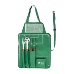 Delantal de fútbol especial para barbacoa con 4 utensilios color verde vista de impresión