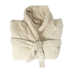 Albornoz de fibra polar con 2 bolsillos frontales talla única color beige segunda vista