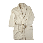 Albornoz de fibra polar con 2 bolsillos frontales talla única color beige tercera vista