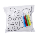 Delantal para niños con 4 rotuladores para colorear 80 g/m2 color blanco segunda vista