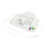Delantal para niños con 4 rotuladores para colorear 80 g/m2 color blanco tercera vista