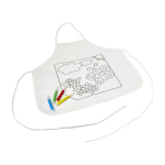 Delantal para niños con 4 rotuladores para colorear 80 g/m2 color blanco cuarta vista