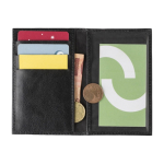 Billetera y tarjetero de piel de cabra con 3 compartimientos color negro segunda vista