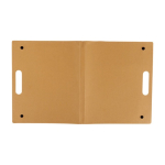 Carpeta de cartón con material de escritura y asa de transporte color marrón segunda vista