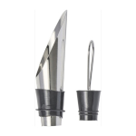 Set de vino en estuche circular con 4 accesorios de acero inoxidable color negro undécima vista