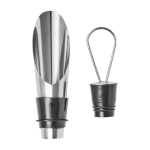 Set de vino en estuche circular con 4 accesorios de acero inoxidable color negro