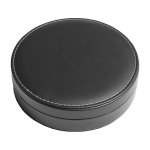 Set de vino en estuche circular con 4 accesorios de acero inoxidable color negro