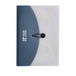 Carpeta de polipropileno con 4 divisiones internas tamaño A4 color azul claro vista de impresión