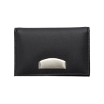 Tarjetero de piel regenerada negro para tarjetas de visita y crédito color negro primera vista