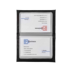 Tarjetero de piel regenerada negro para tarjetas de visita y crédito color negro segunda vista