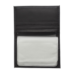 Tarjetero de piel regenerada negro para tarjetas de visita y crédito color negro tercera vista