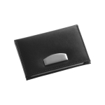 Tarjetero de piel regenerada negro para tarjetas de visita y crédito color negro quinta vista