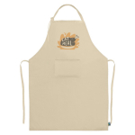 Delantal hecho de algodón Fairtrade con cierre ajustable 180 g/m2 color natural cuarta vista