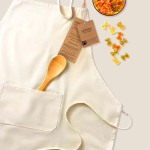 Delantal hecho de algodón Fairtrade con cierre ajustable 180 g/m2 color natural sexta vista