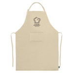 Delantal hecho de algodón Fairtrade con cierre ajustable 180 g/m2 color natural vista detalle 2