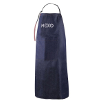 Delantal hecho de algodón denim con detalles en PU 190 g/m2 color azul vaquero cuarta vista