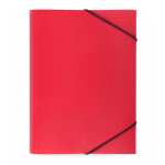Carpeta con acabado translucido en varios colores y cierre elástico color rojo tercera vista