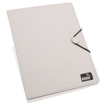 Carpeta de cartón reciclado con bloc de hojas a rayas dentro