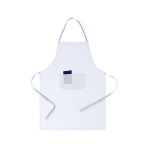 Delantal de algodón y poliéster con corte por encima de la rodilla color blanco primera vista