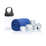 Toalla deportiva de material refrigerante y protección UV50 90x30cm color azul cuarta vista