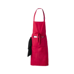 Delantal de algodón y poliéster con doble bolsillo frontal color rojo
