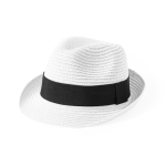 Sombrero ajustable desde el interior con cinta negra para personalizar color blanco primera vista