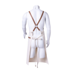 Delantal de algodón canvas con cintas de polipiel ajustables 340 g/m2 color blanco roto quinta vista