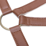 Delantal de algodón canvas con cintas de polipiel ajustables 340 g/m2 color blanco roto sexta vista