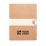 Carpeta con exterior de corcho para personalizar y cierre elástico vista principal