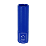 Bálsamo labial con protección SPF 15 en envase de cartón reciclado FSC color azul primera vista