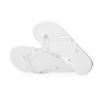Chanclas con logo y suela EVA y cintas transparentes Pool color blanco primera vista