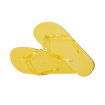 Chanclas con logo y suela EVA y cintas transparentes Pool color amarillo primera vista