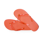 Chanclas con logo y suela EVA y cintas transparentes Pool color naranja primera vista