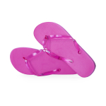 Chanclas con logo y suela EVA y cintas transparentes Pool color fucsia primera vista