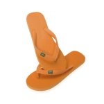Chanclas con logo y con la bandera de Brasil Brasileiras color naranja quinta vista