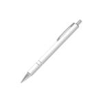 Bolígrafo de aluminio personalizable con diseño moderno y tinta azul color blanco