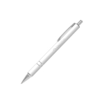 Bolígrafo de aluminio personalizable con diseño moderno y tinta azul color blanco