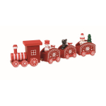 Tren de madera con muñequitos y temática navideña personalizable