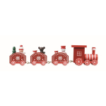 Tren de madera con muñequitos y temática navideña personalizable tercera vista