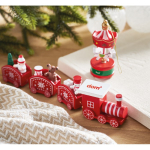 Tren de madera con muñequitos y temática navideña personalizable cuarta vista bodegón 2