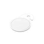 Llavero de metal con ficha para carro de compra práctico y resistente color blanco