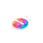 Llavero de metal con ficha para carro de compra práctico y resistente color blanco