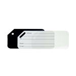 Etiqueta de equipaje de aluminio ultrarresistente y ligera color negro
