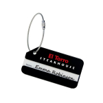 Etiqueta de equipaje de aluminio ultrarresistente y ligera color negro